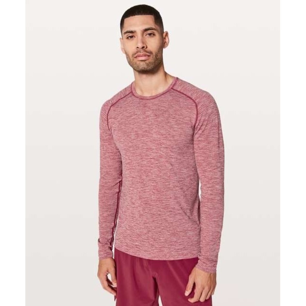 Lululemon Metal Vent Tech Long Sleeve Shirt Mens Medium Red Gym Workout Athletic